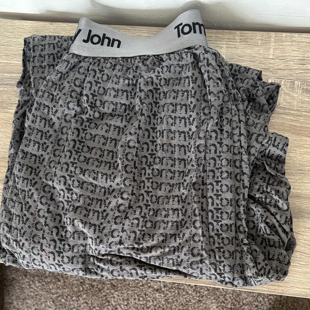 Men’s Tommy John Charcoal Gray Logo-Print Lounge Pants